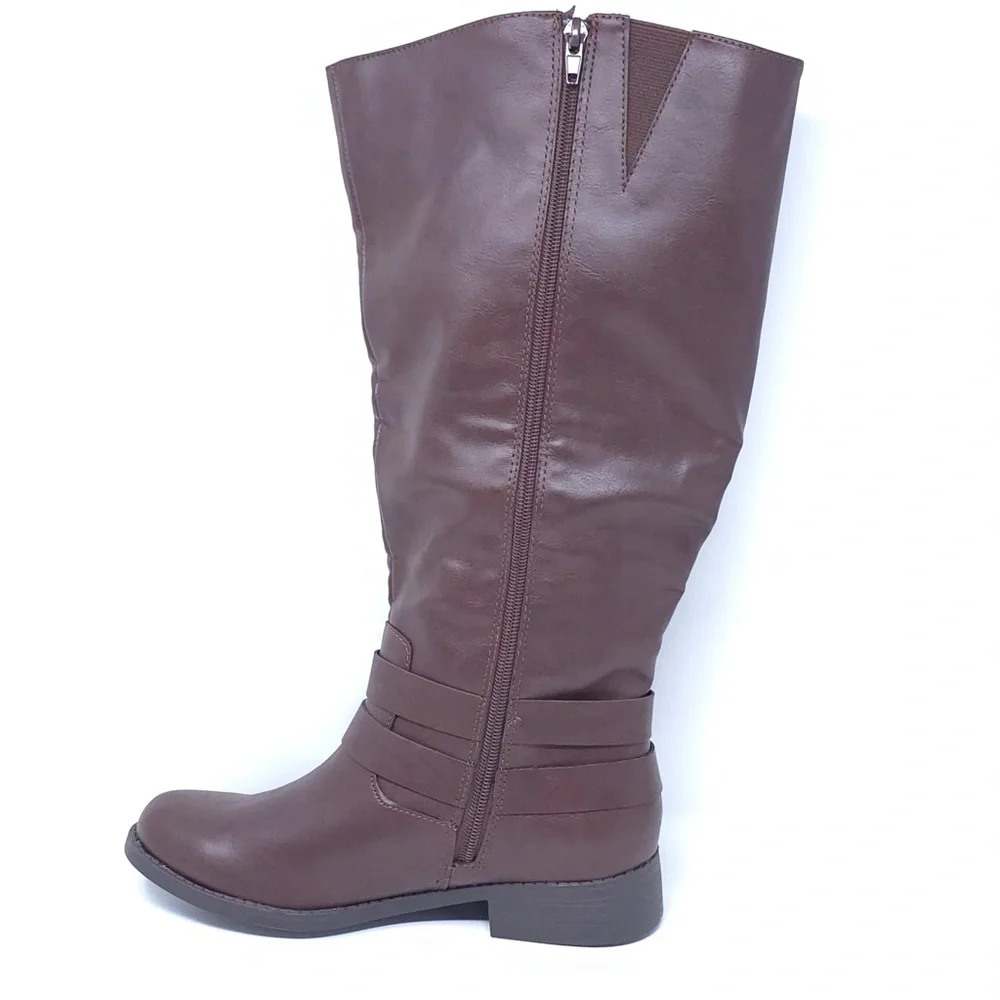 Style & Co MaliaWC Boots Brown Faux Leather Wide-Calf - Picture 6 of 12